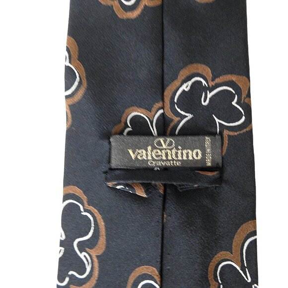 il_340x270.6968822866_sbzu.jpg 1990s Valentino Cravatte Neck Tie Abstract Floral Black 100% Silk Italy 56\